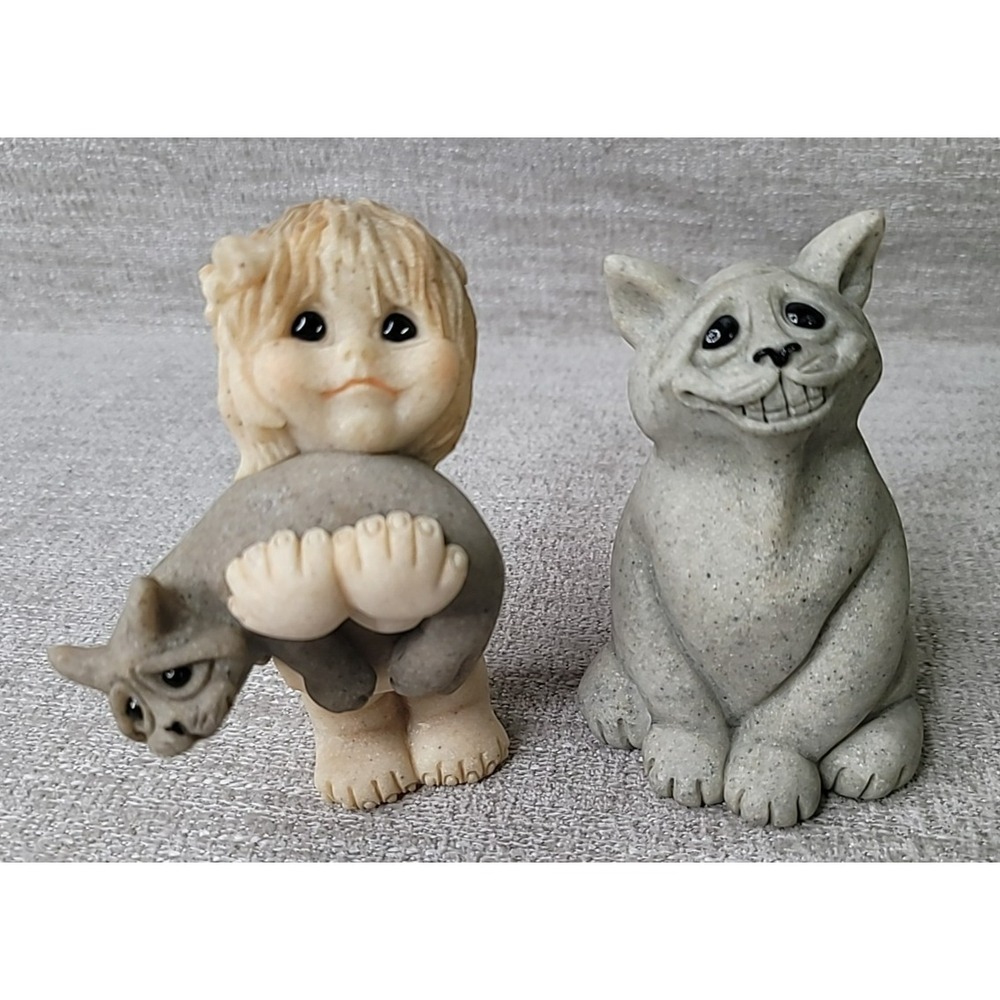 Quarry‎ Kids Cathy & Chelsea Handful Of Love & Chico Cat Figurines!